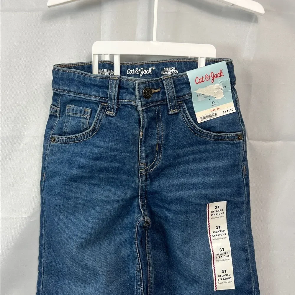 Boys cat & Jack Relaxed straight jeans size 3T New with tags
